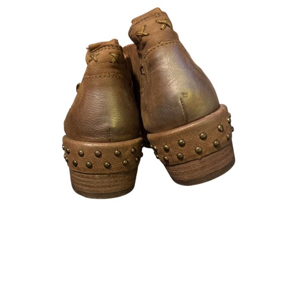 Naughty Monkey Leather Studded Pull On Boots Brown Boho - Picture 3 of 8